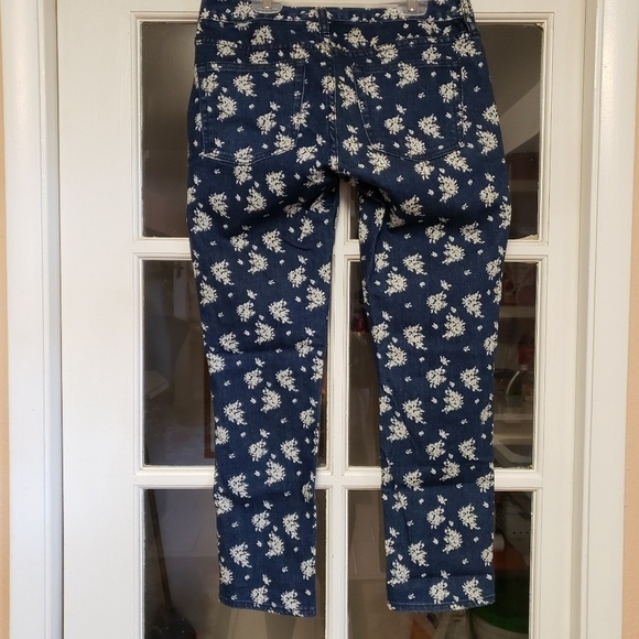 J Crew Indigo Floral Crop Matchstick Skinny Jean - Picture 4 of 6